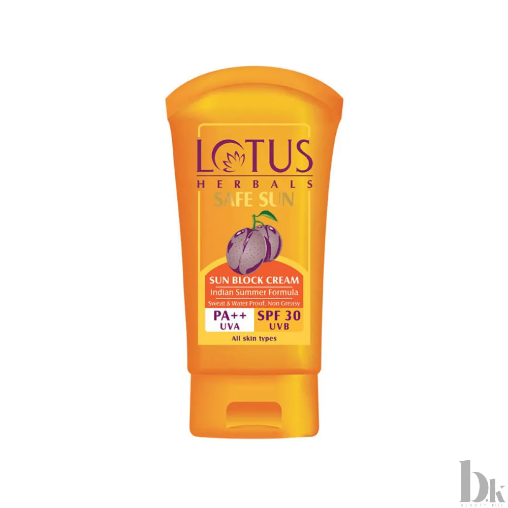 Lotus Herbals Safe Sun Block Cream Spf 30 (100gm)