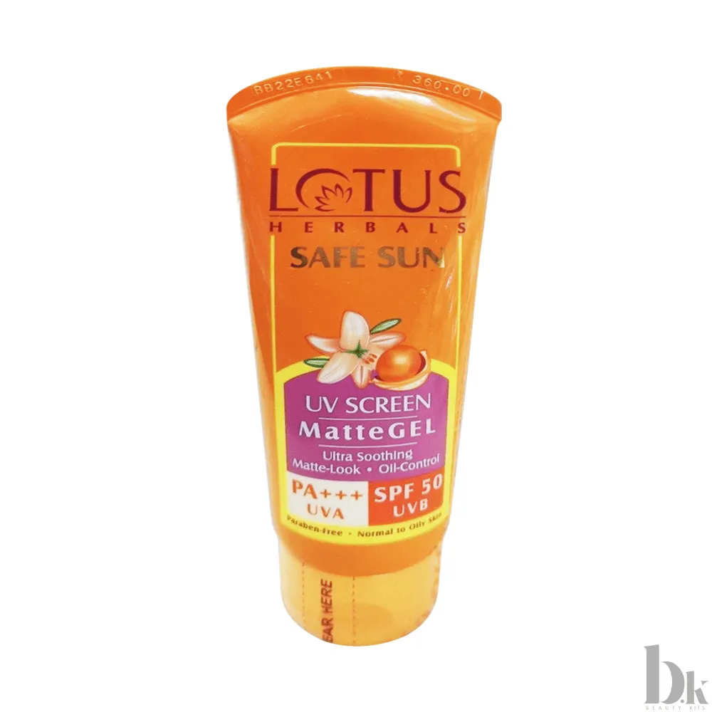 Lotus Herbals Safe Sun UV Screen Matte Gel PA+++ SPF 50 UVB (100gm)