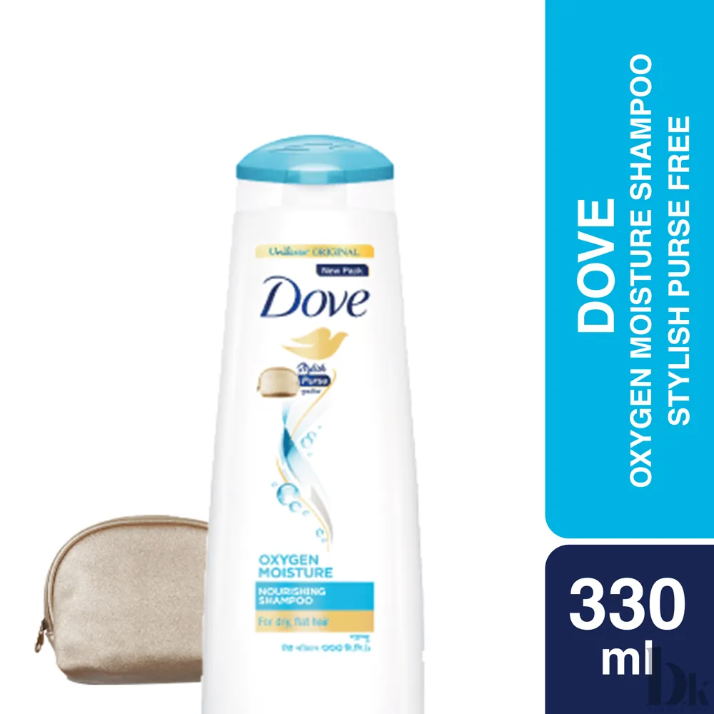 Dove Shampoo Oxygen Moisture 330ml (Stylish Purse Free) (330ml)