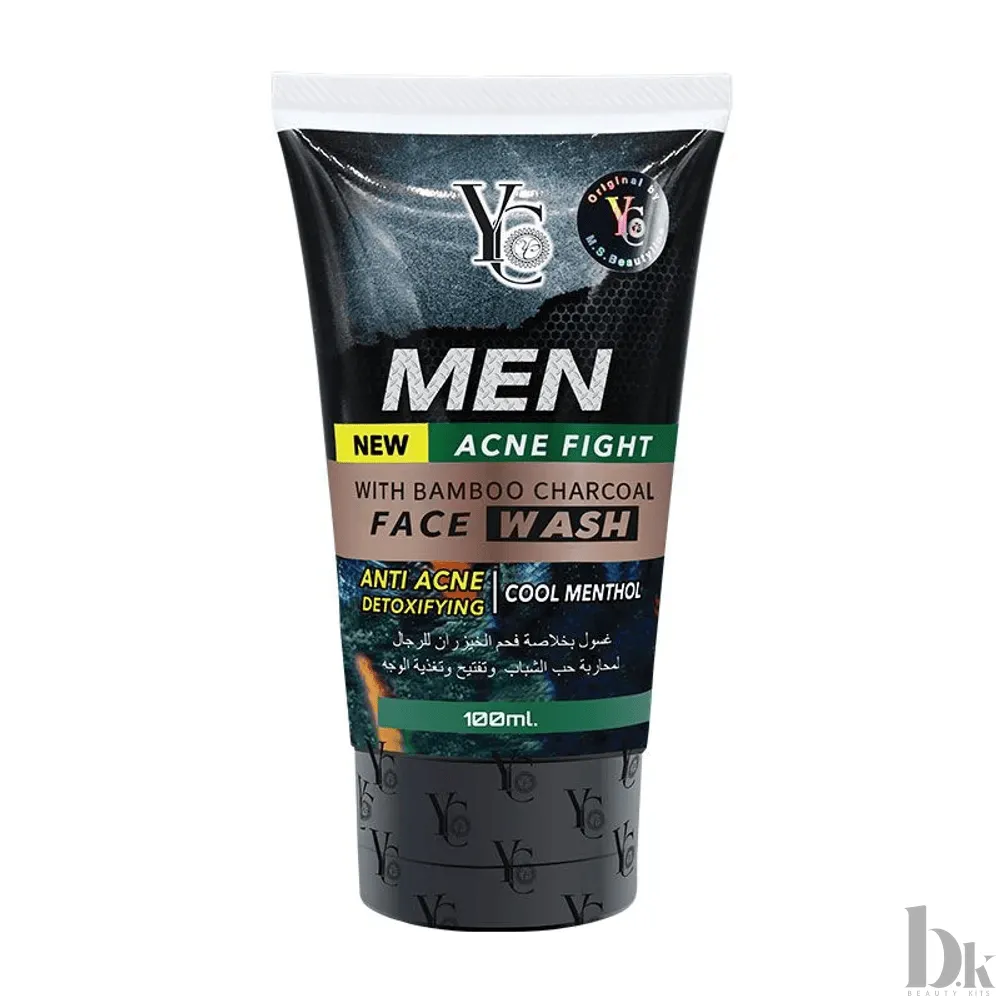 Yc Acne Fight With Bamboo Charcol Men Face Wash (100ml)