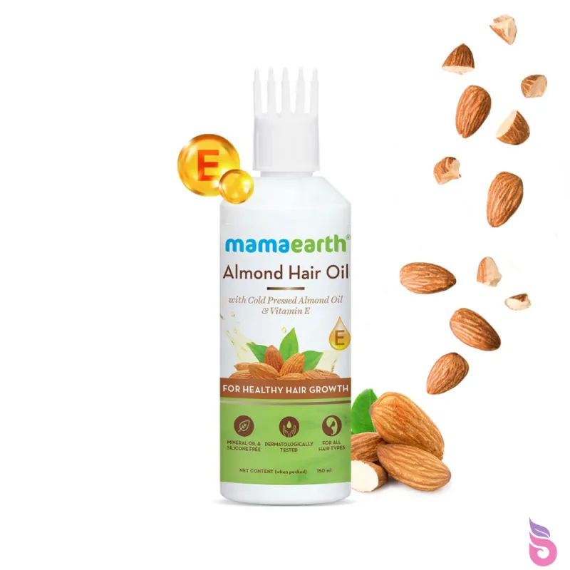 Mamaearth Almond Hair Oil with Cold Pressed Almond Oil & Vitamin E for Healthy H