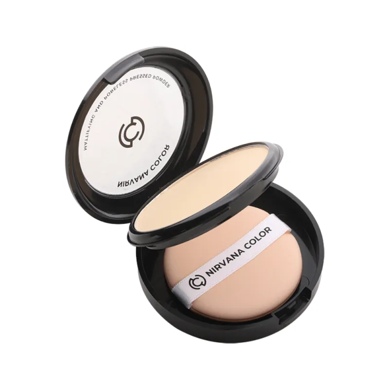 Nirvana Color Mattifying and Poreless Pressed Powder (Light Beige)